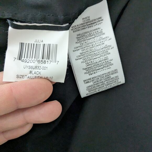 BCBG Lace Maxi Dress Prom Gown 10 Black Sleeve Y2K Empire Sheath Glam Classic - Picture 7 of 8